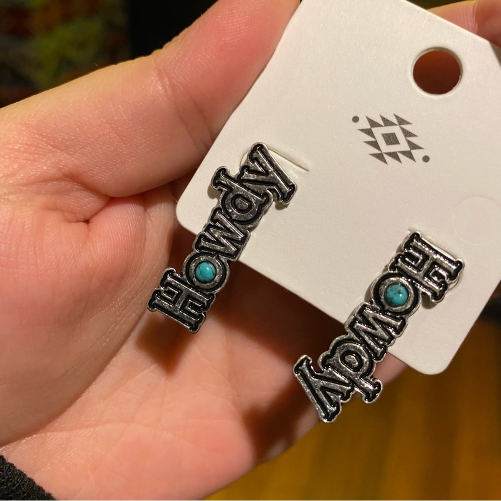 Howdy Western Turquoise stud earrings